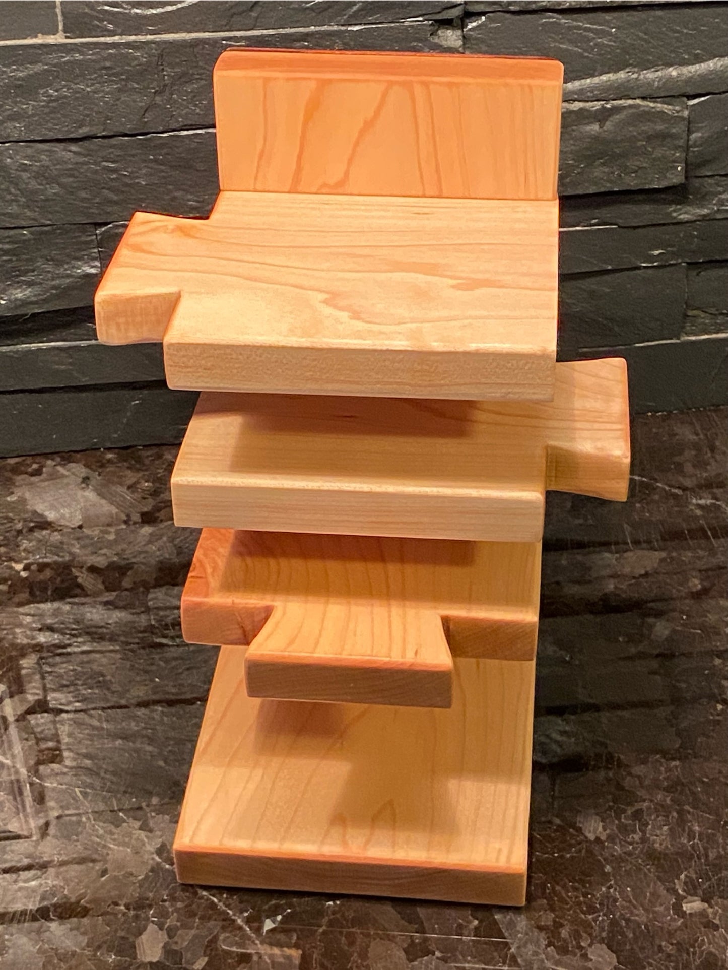 Maple / Walnut Mini Cutting Board + Storage Rack