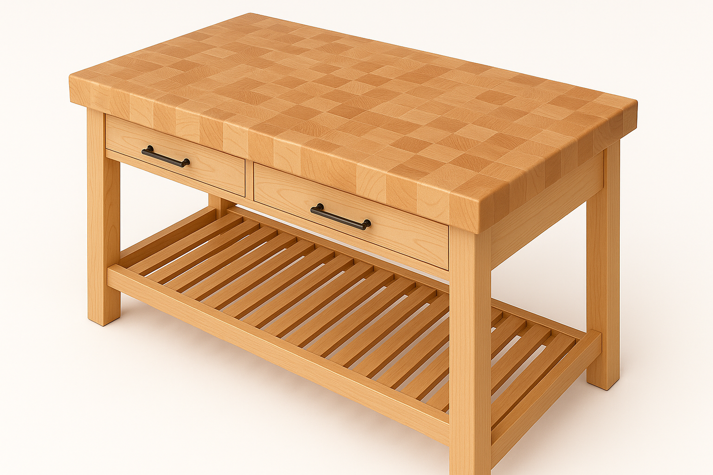 3" End Grain Island - Elevated View
