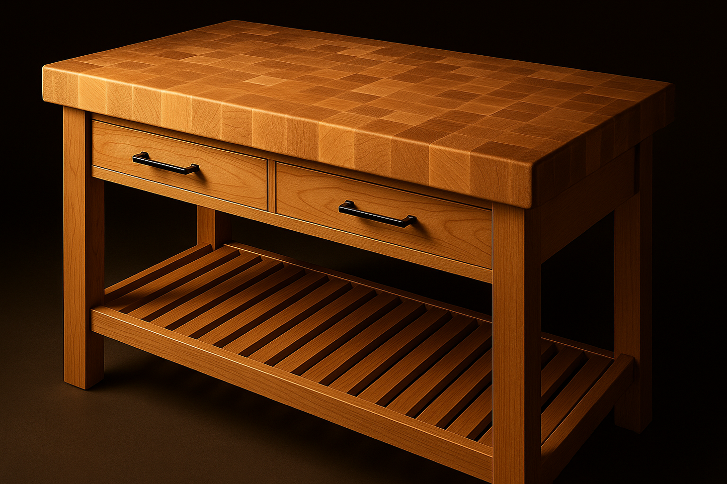 3" End Grain Island - Front View