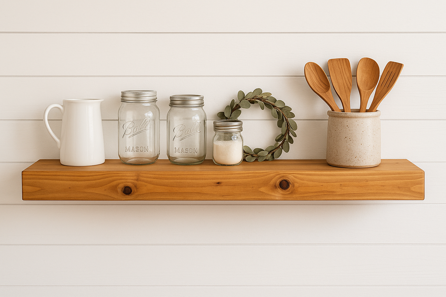 48" Pine Straight Cut Shelf