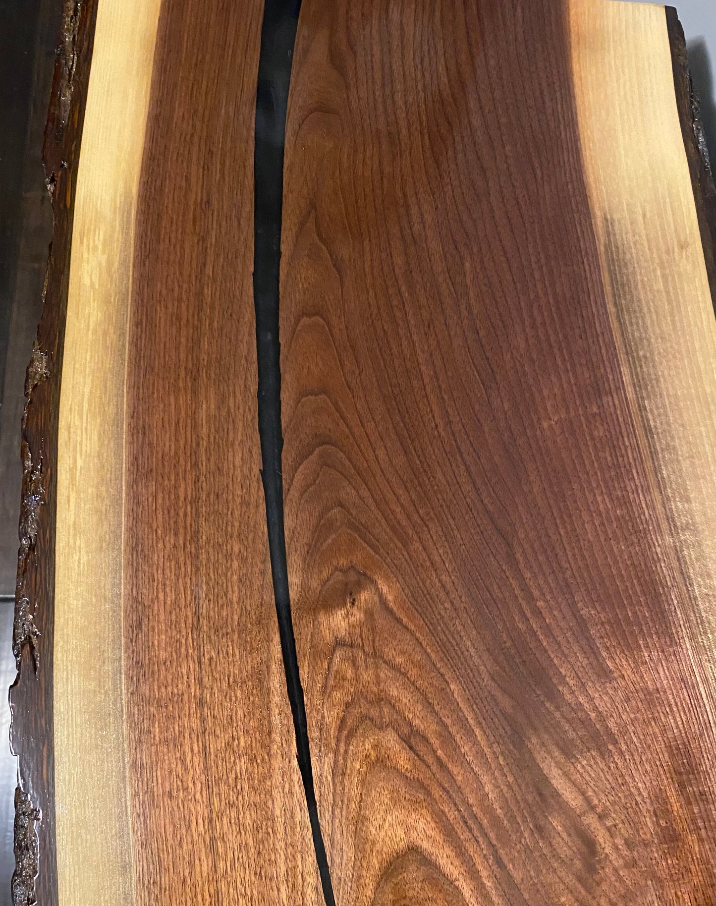 Live Edge Console Table: Live Edge Walnut Console Table | Modern Entryway and Sofa Table | The Haven Collection | Studio 5 Woodworking