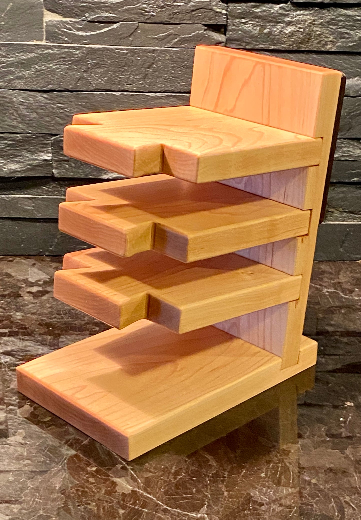 Maple / Walnut Mini Cutting Board + Storage Rack