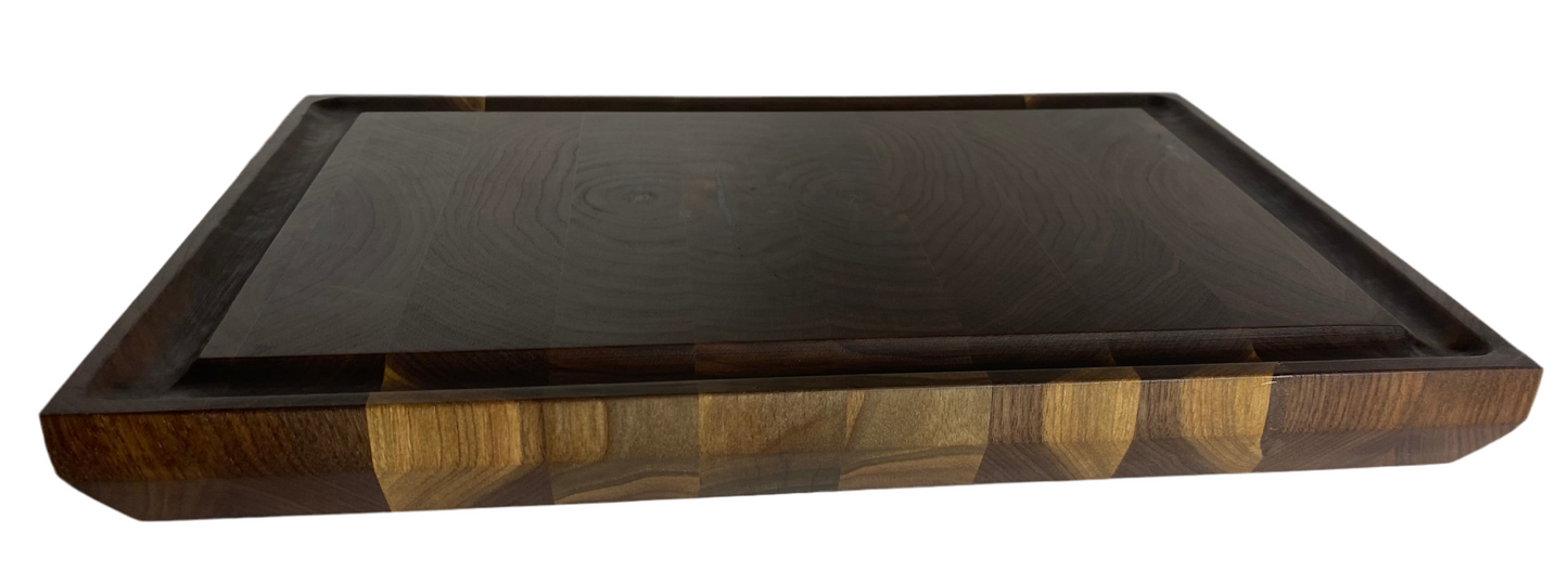 Walnut End Grain Cutting Board – Handmade Butcher Block for Kitchen