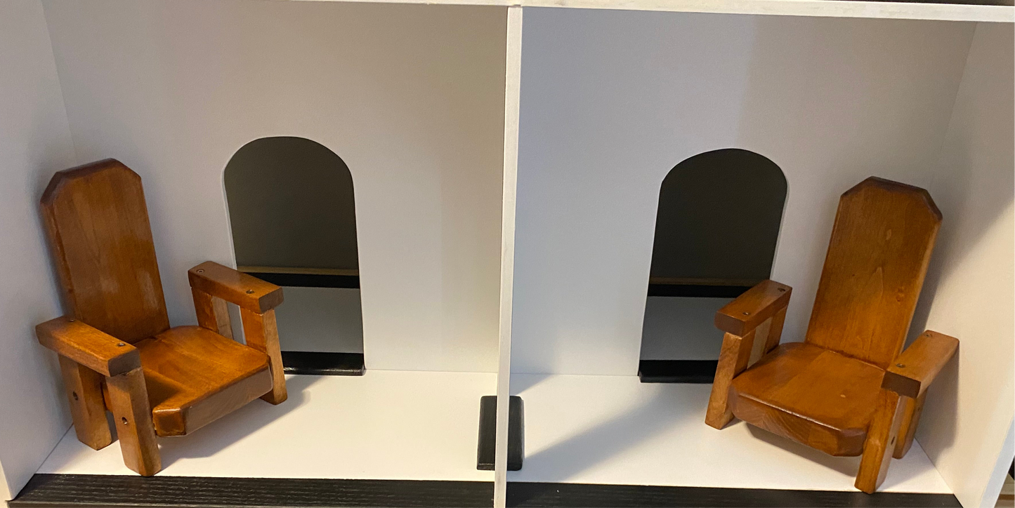 handcrafted dollhouse with handmade chairs perfect for 18" our generation dolls