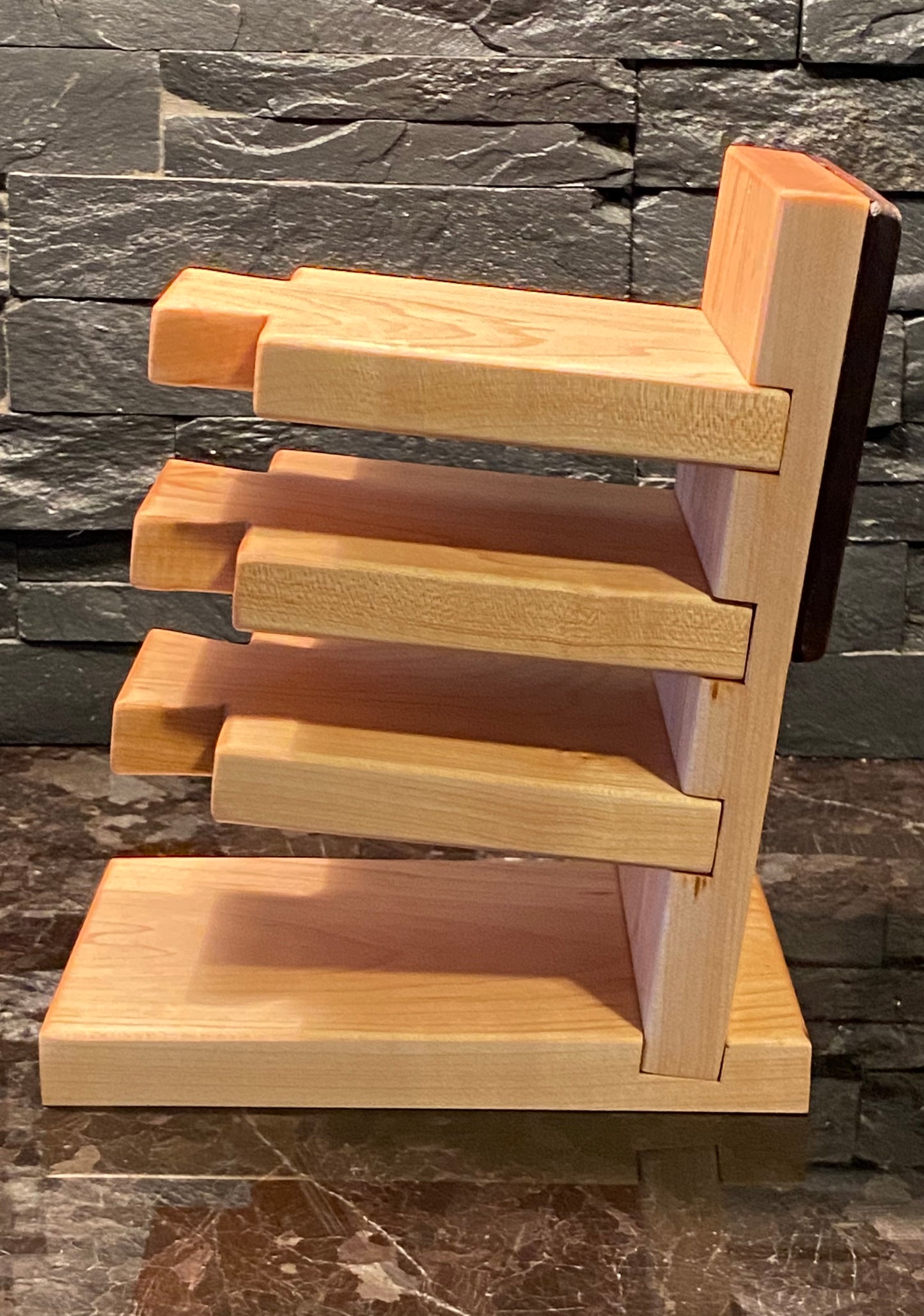 Maple / Walnut Mini Cutting Board + Storage Rack
