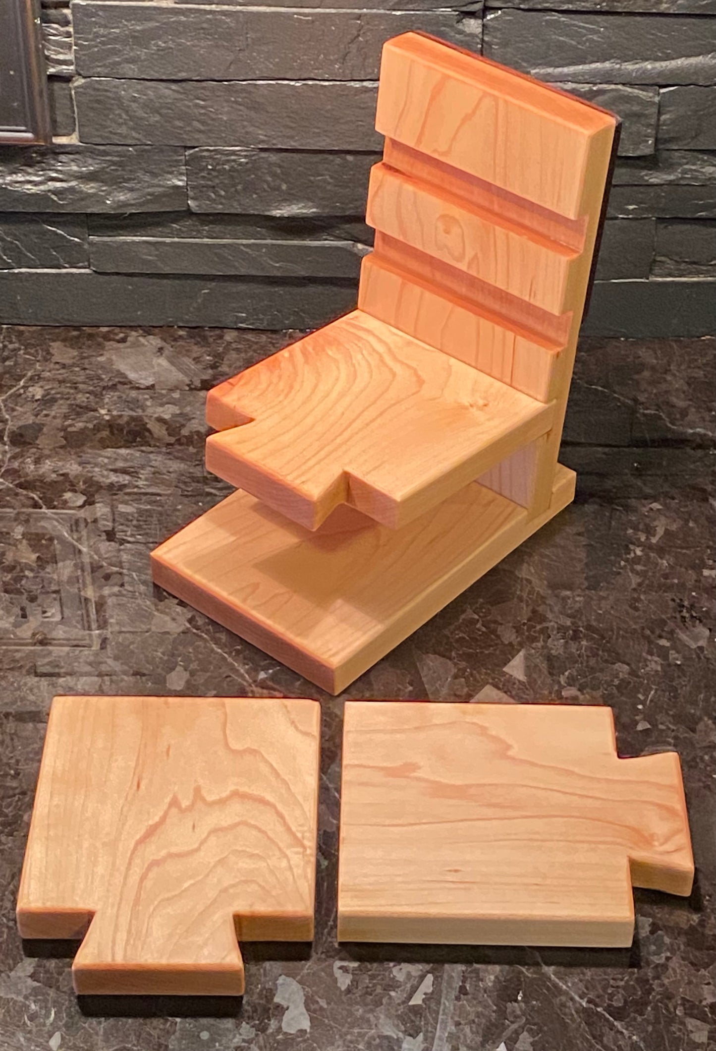 Maple / Walnut Mini Cutting Board + Storage Rack