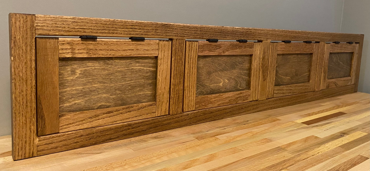 Rustic Oak Entryway Shelf with Hooks – Wall Mounted Mudroom Organizer