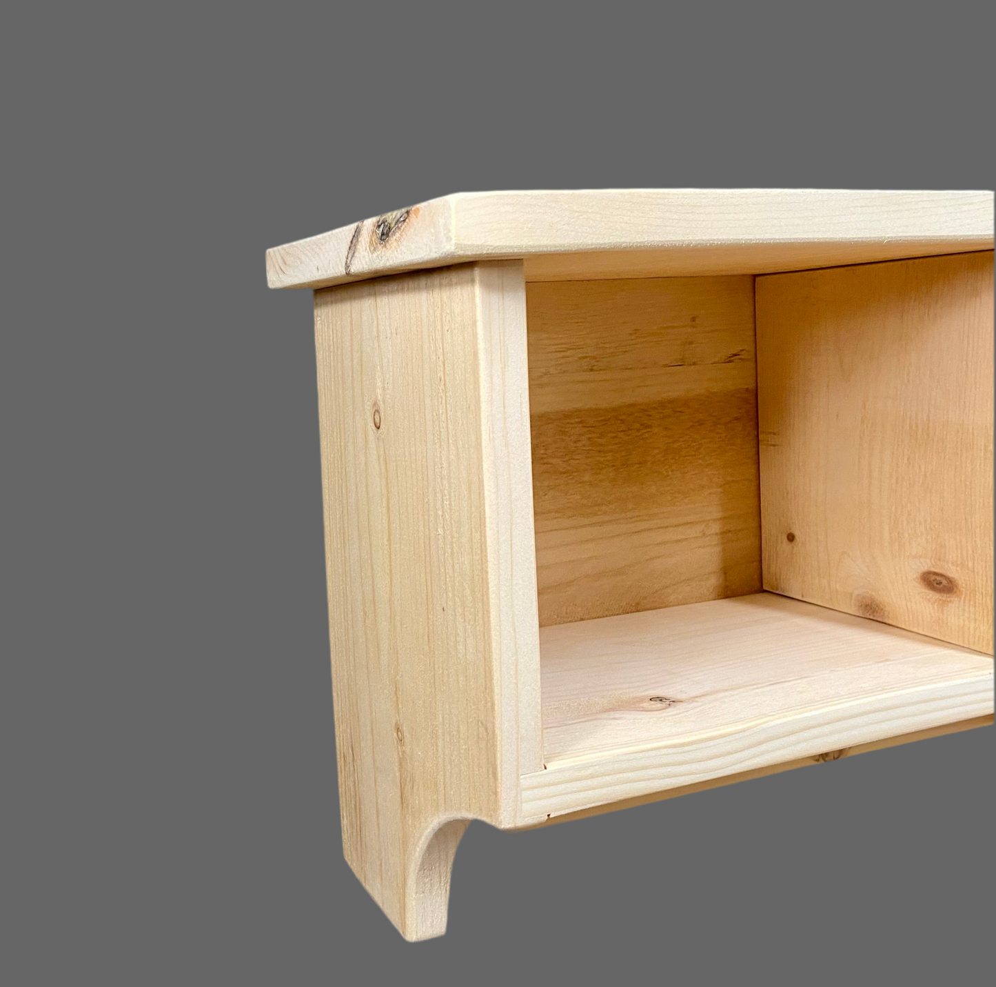 Rustic Pine Entryway Shelf with Hooks – Wall Mounted Mudroom Organizer