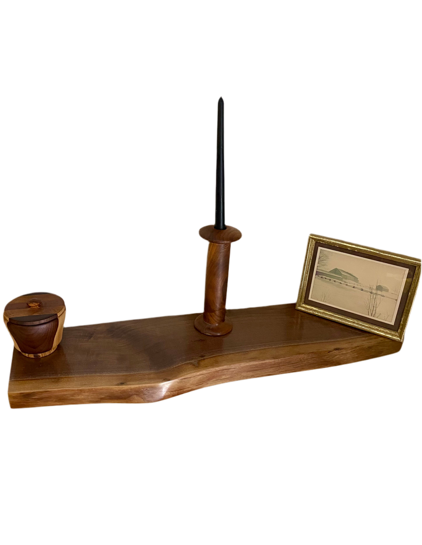 Premium Solid Walnut Live Edge Floating Shelves