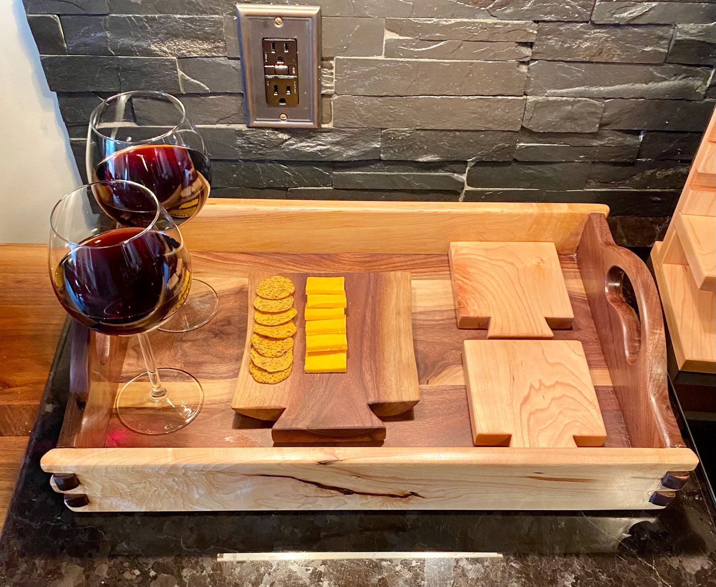 Maple Walnut Serving Tray