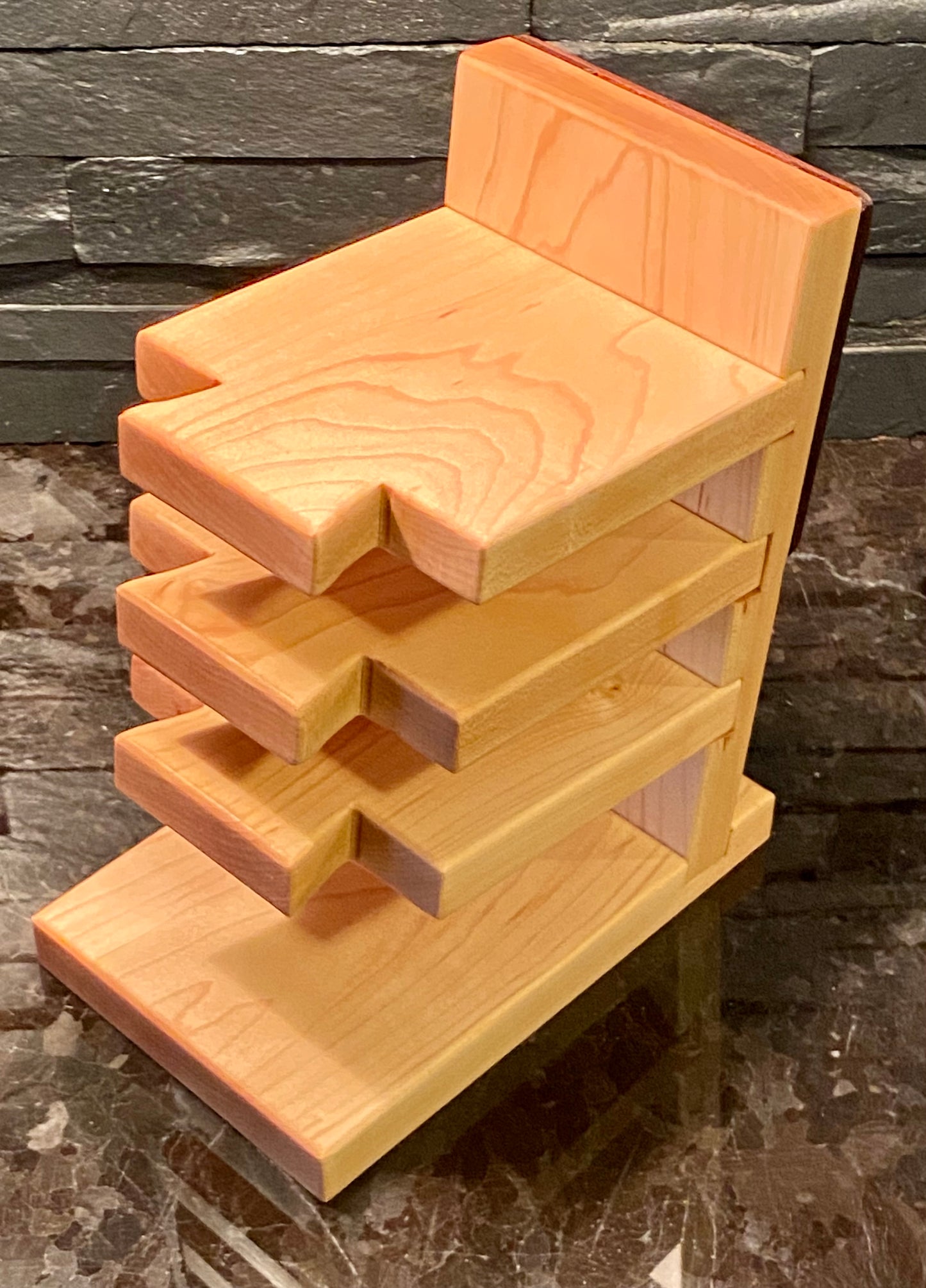 Maple / Walnut Mini Cutting Board + Storage Rack