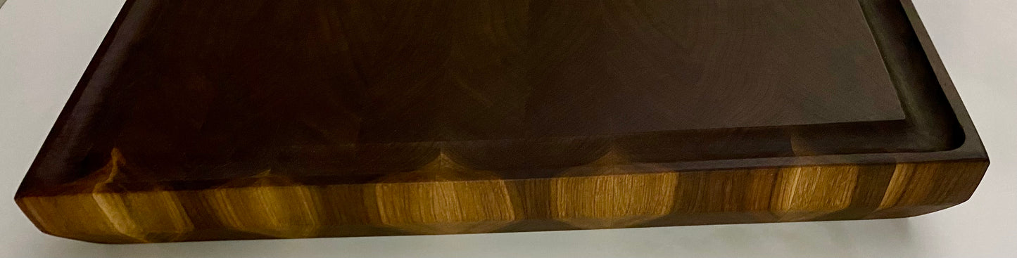 Walnut End Grain Cutting Board – Handmade Butcher Block for Kitchen