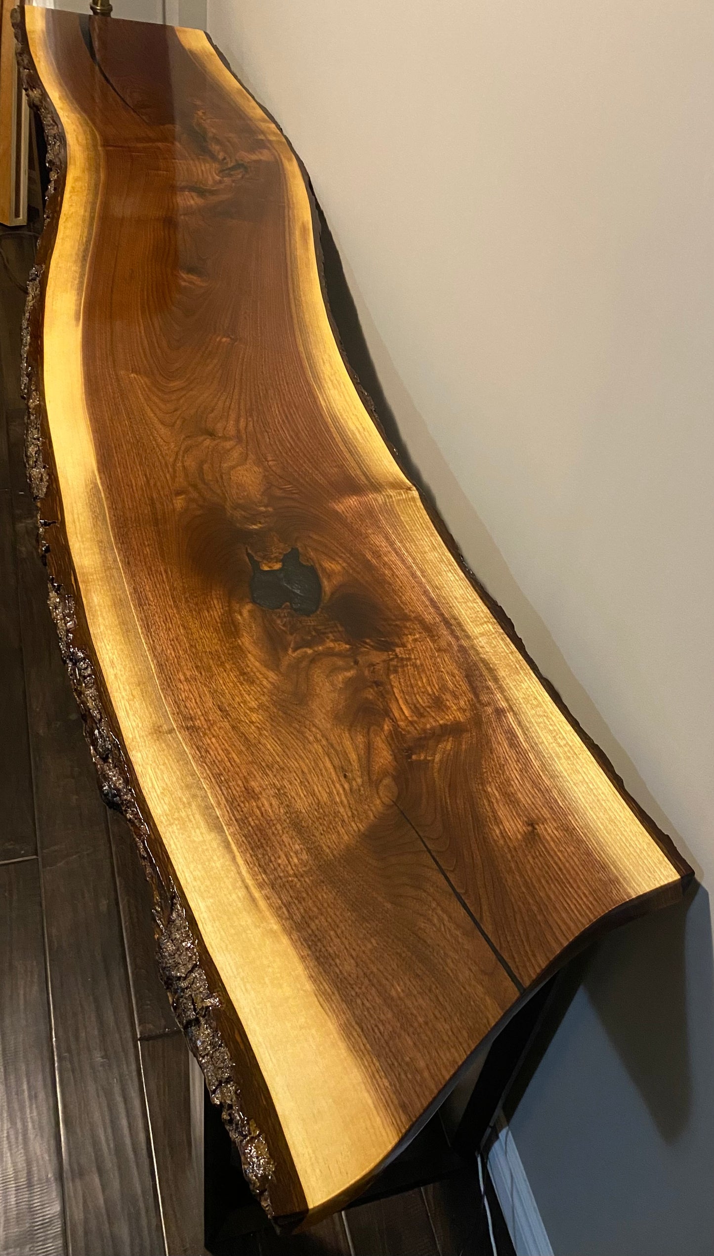 Live Edge Console Table: Live Edge Walnut Console Table | Modern Entryway and Sofa Table | The Haven Collection | Studio 5 Woodworking
