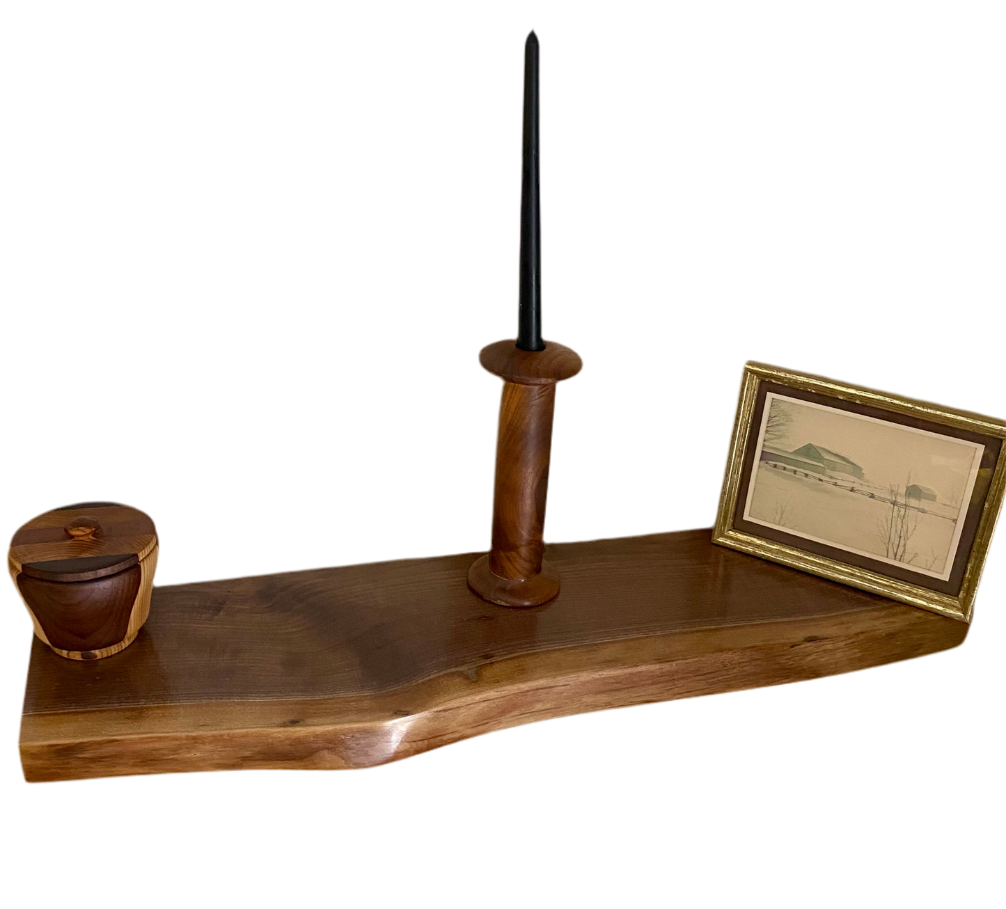 Premium Solid Walnut Live Edge Floating Shelves