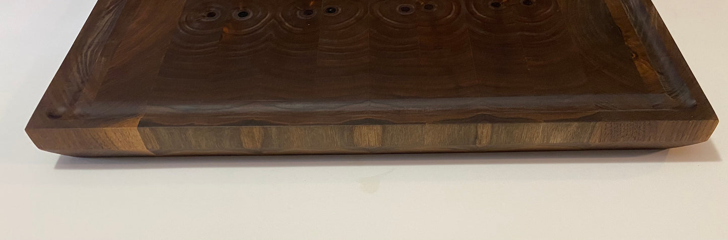 Walnut End Grain Cutting Board – Handmade Butcher Block for Kitchen