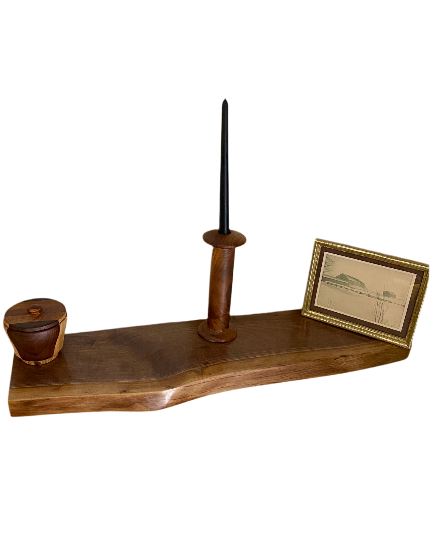 Premium Solid Walnut Live Edge Floating Shelves