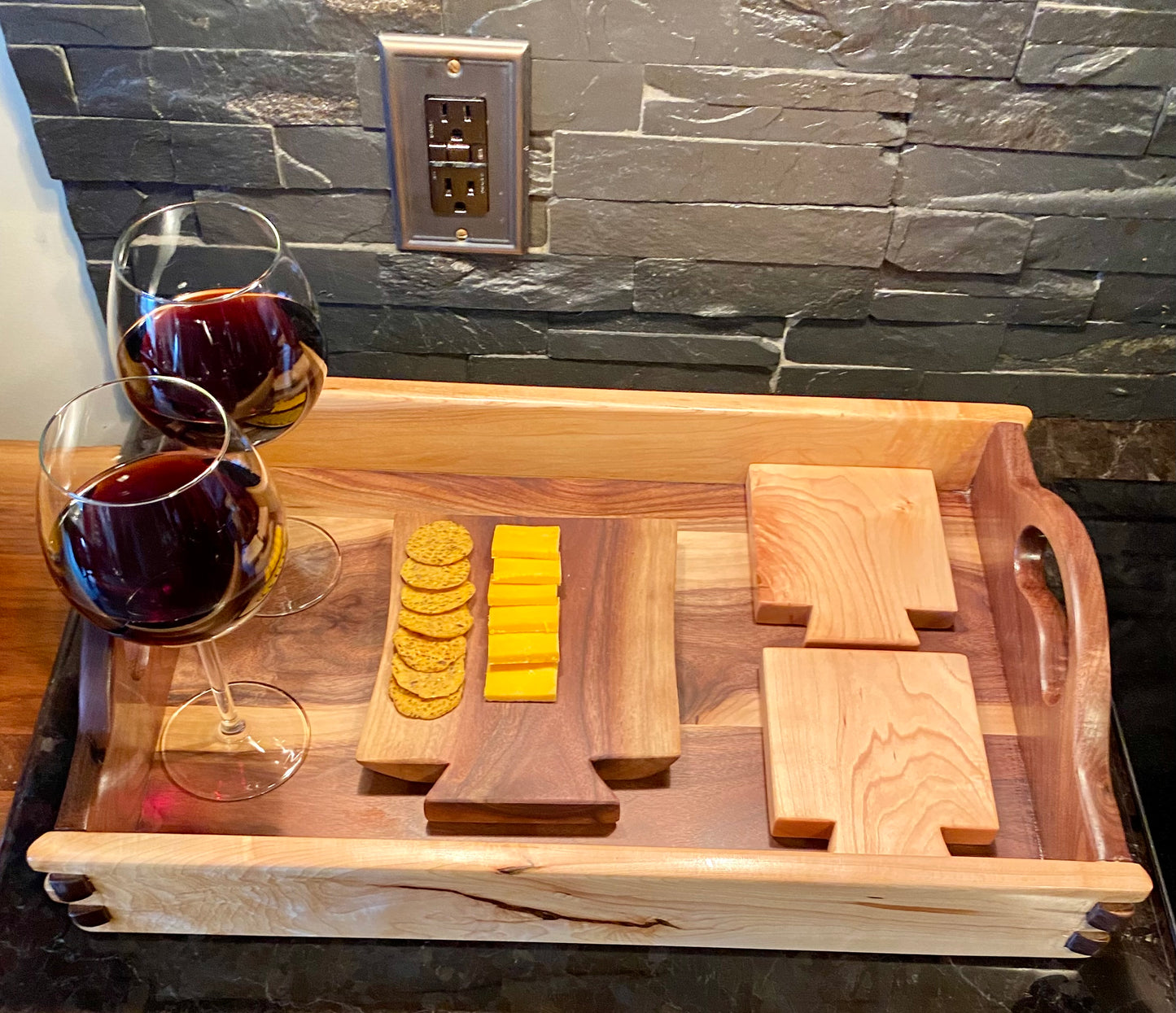 Maple Walnut Serving Tray