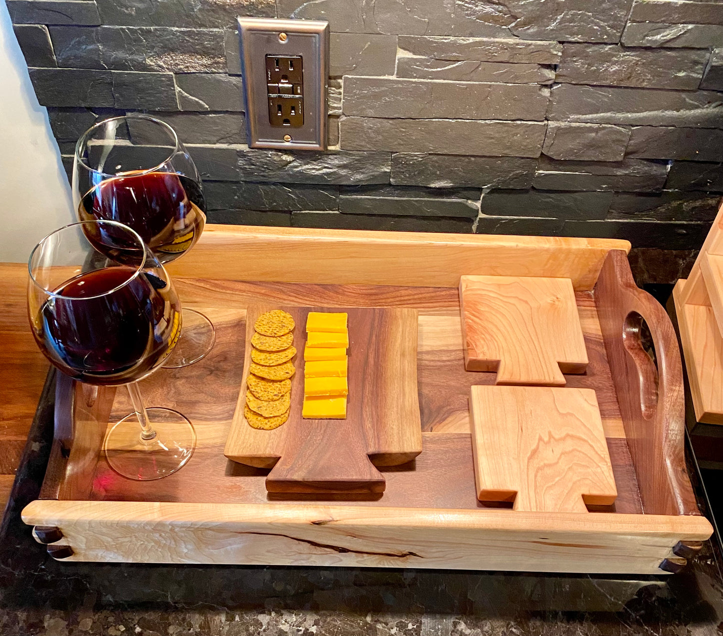 Maple Walnut Serving Tray