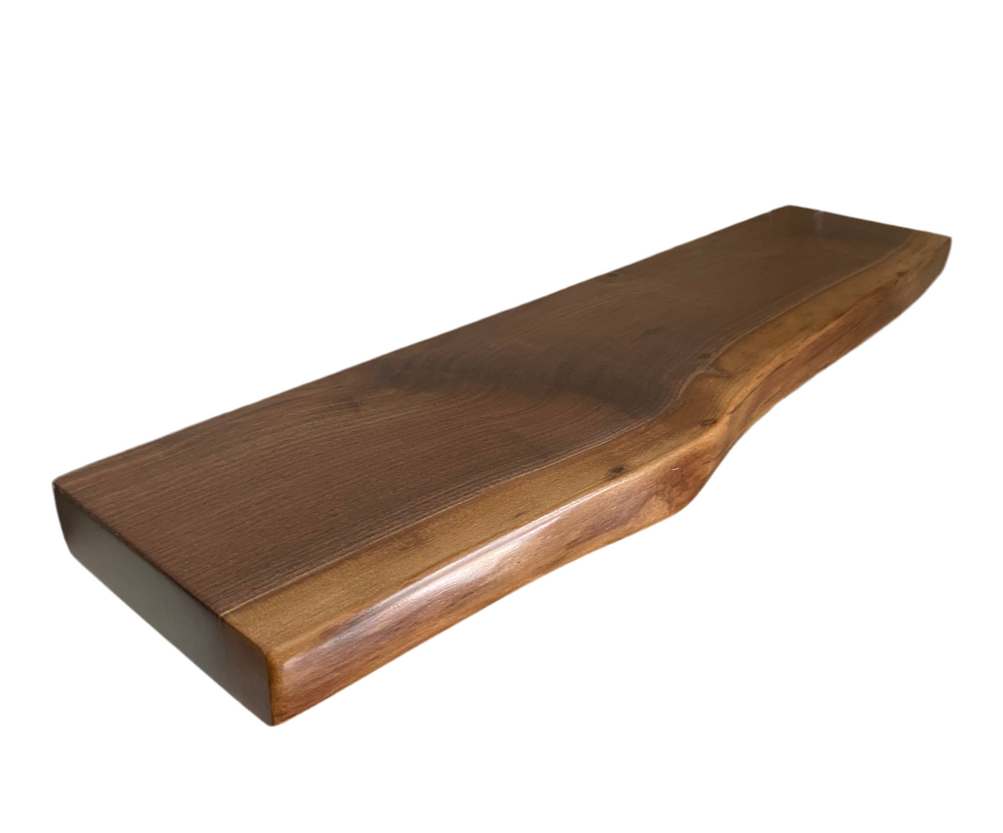 Premium Solid Walnut Live Edge Floating Shelves