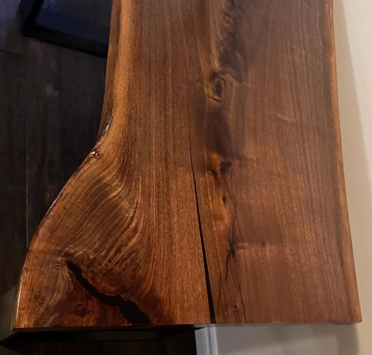 Live Edge Console Table: Live Edge Walnut Console Table | Modern 46" Entryway and Sofa Table | The Haven Collection | Studio 5 Woodworking