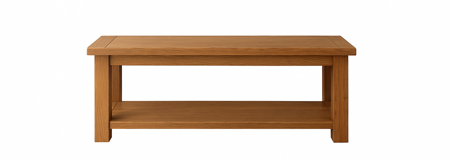 Oak storage bench