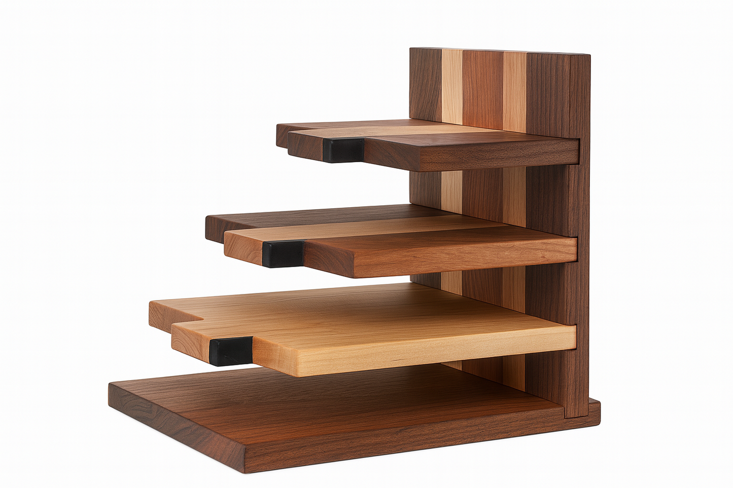 Premium mixed hardwood cutting board holder