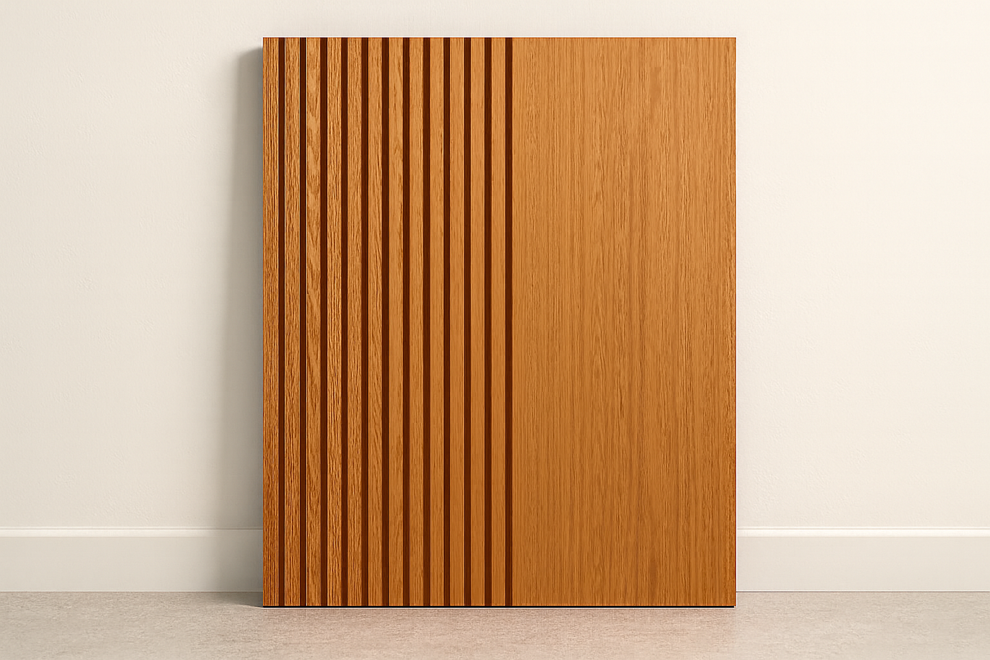 Slat panel with 65% flat section on right