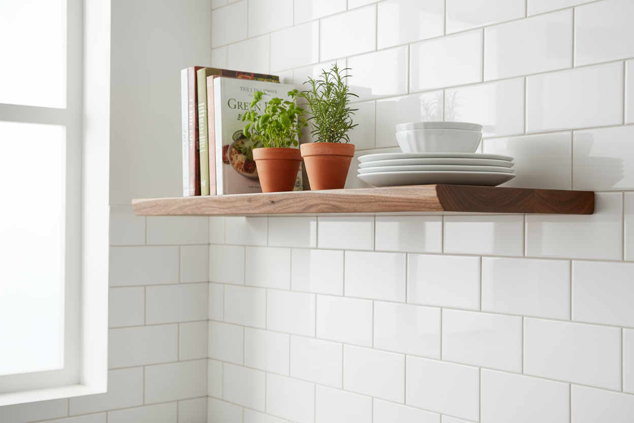 Walnut Live Edge Floating Shelf – Custom Sizes – Handmade in Canada