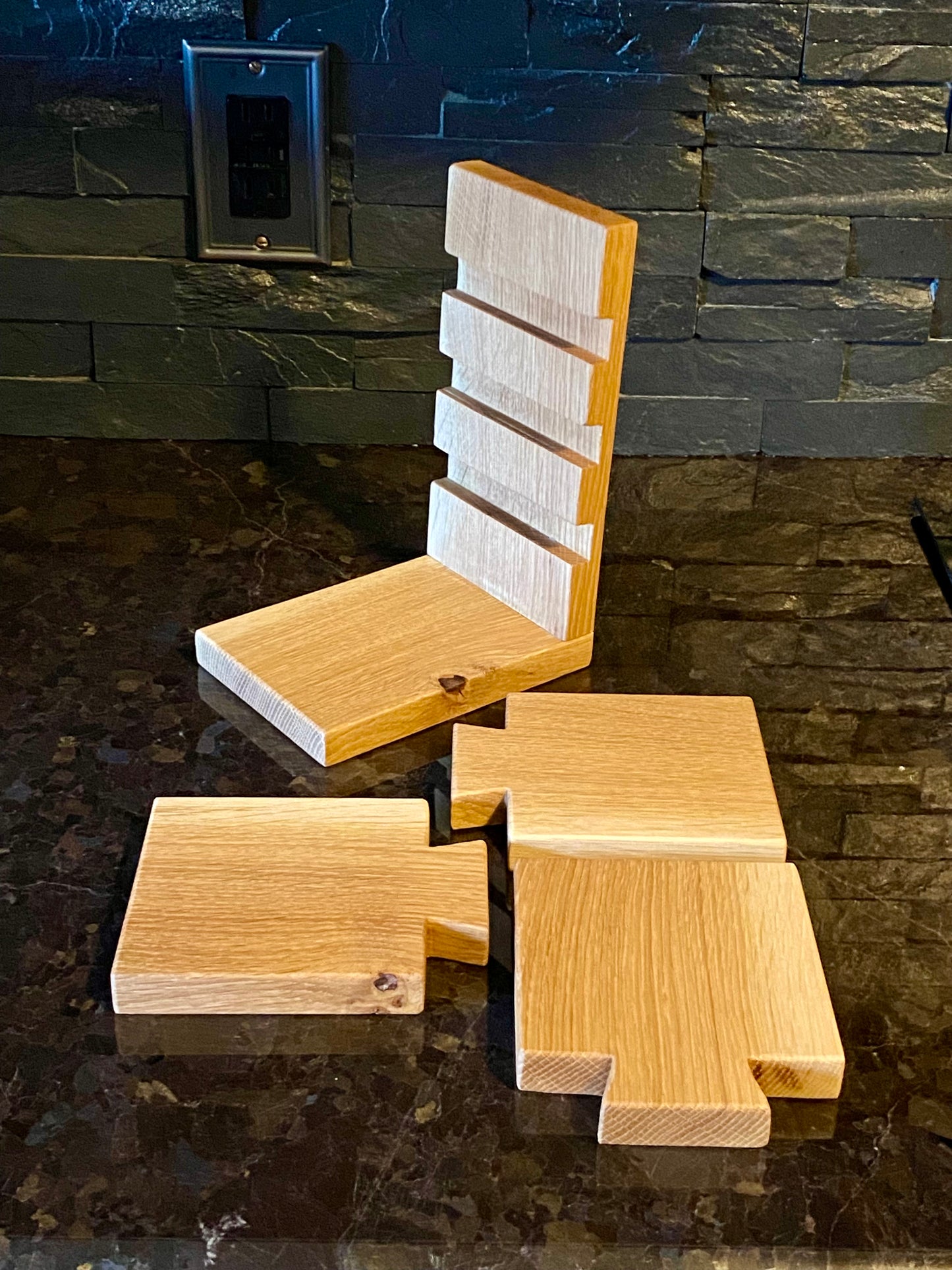 Quarter Sawn Oak Mini Cutting Board + Storage Rack