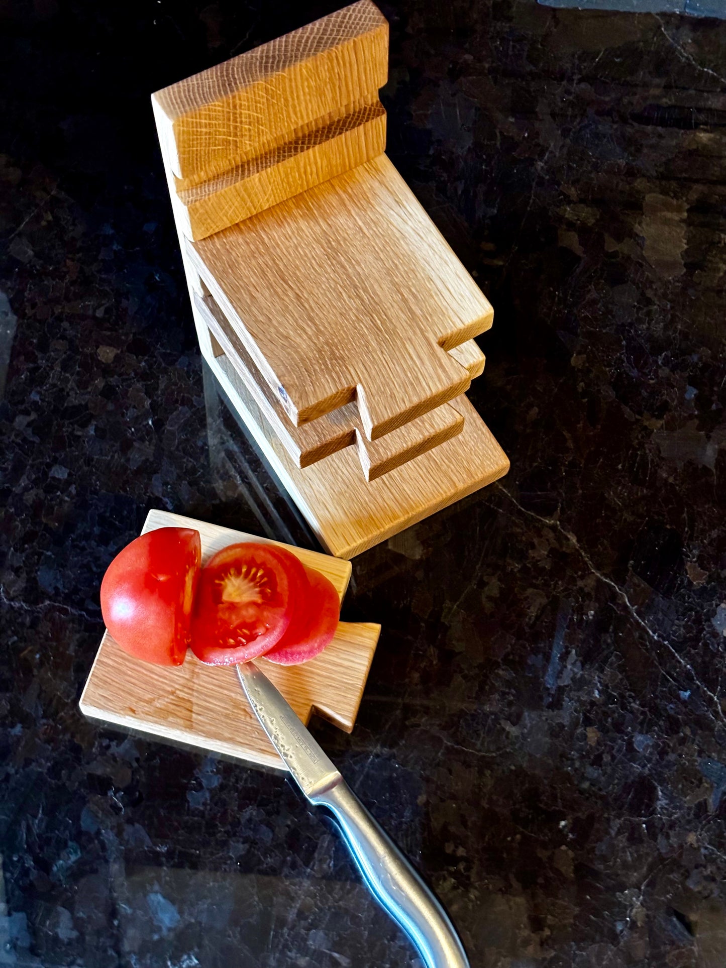 Quarter Sawn Oak Mini Cutting Board + Storage Rack