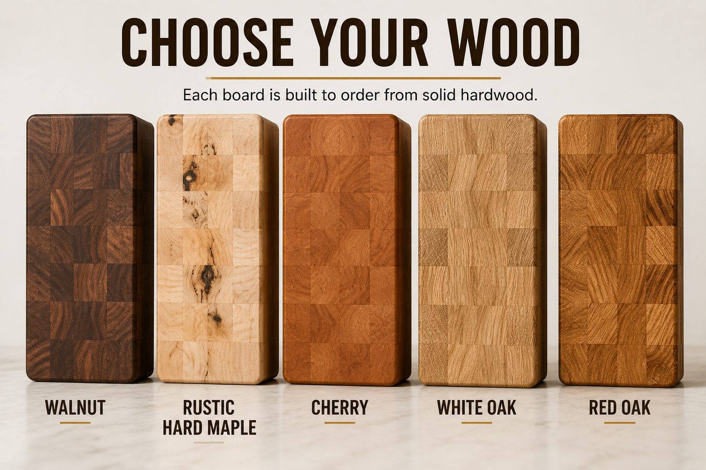 Handmade End Grain Cutting Board – Custom Sizes & Wood Options – Made in Canada
