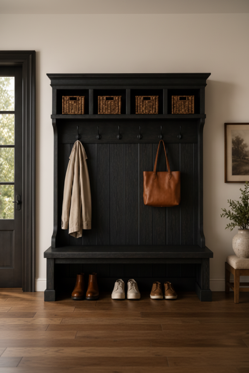Black Oak Hall Tree - No Text