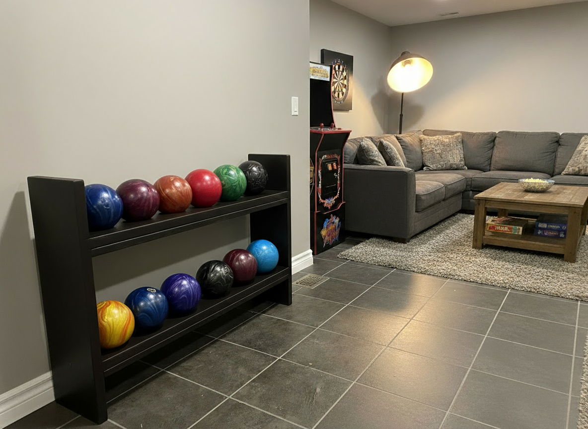 Bowling rack fully loaded - corrected