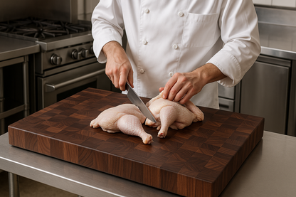 Chef using the popular 18x24 size for large meal prep