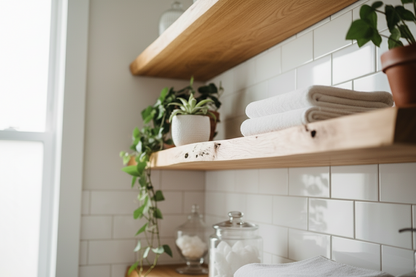White Oak Live Edge Floating Shelf – Custom Sizes – Handmade in Canada