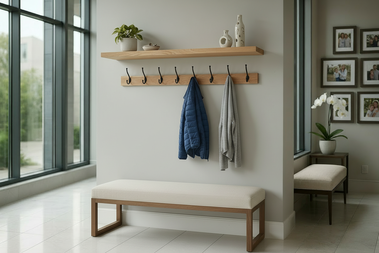 Entryway floating shelf