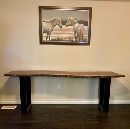 Live Edge Walnut Console Table – Entryway & Sofa Table – Handmade in Canada