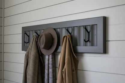 Wavy Panel Coat Rack – Decorative Entryway Hook Rail – Choose Your Hook Count – Handmade in Canada