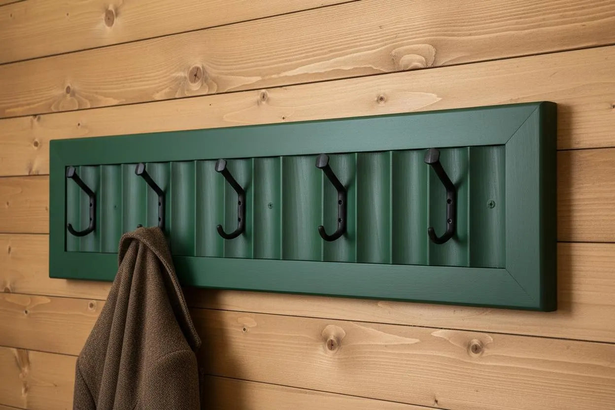 Wavy Panel Coat Rack – Decorative Entryway Hook Rail – Choose Your Hook Count – Handmade in Canada