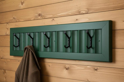 Wavy Panel Coat Rack – Decorative Entryway Hook Rail – Choose Your Hook Count – Handmade in Canada