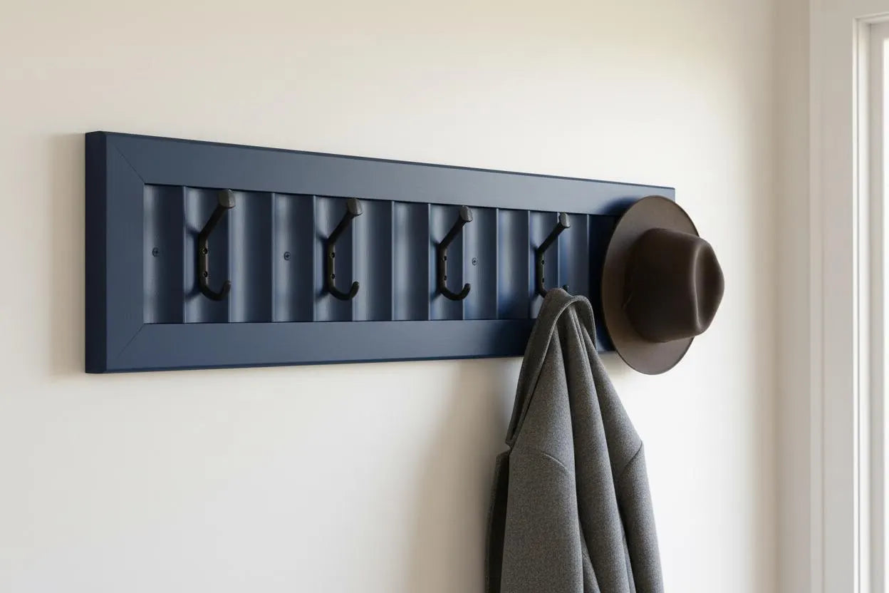 Wavy Panel Coat Rack – Decorative Entryway Hook Rail – Choose Your Hook Count – Handmade in Canada