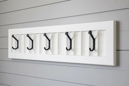 Wavy Panel Coat Rack – Decorative Entryway Hook Rail – Choose Your Hook Count – Handmade in Canada