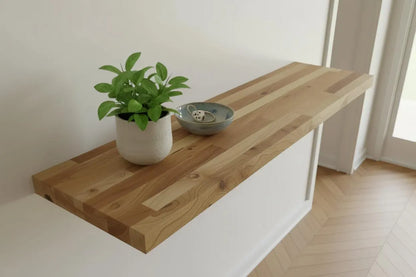 Reclaimed Heirloom Maple Floating Shelf – Staggered Plank Style – Handmade in Canada