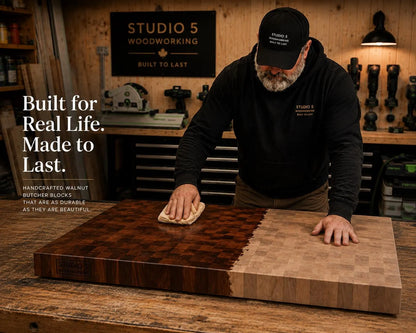End Grain Butcher Block Island – Handmade Hardwood Kitchen Countertop – Made in Canada