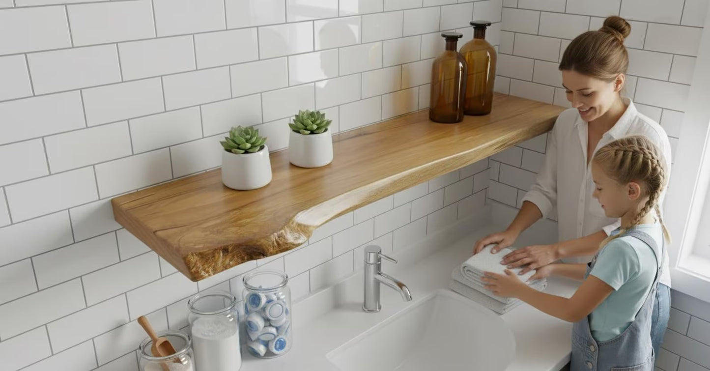 Heirloom Maple Live Edge Floating Shelf – Custom Sizes – Handmade in Canada