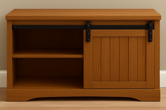 Oak Barn Door Style Bench without cushion