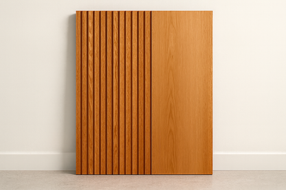 Slat panel with matching wood color throughout