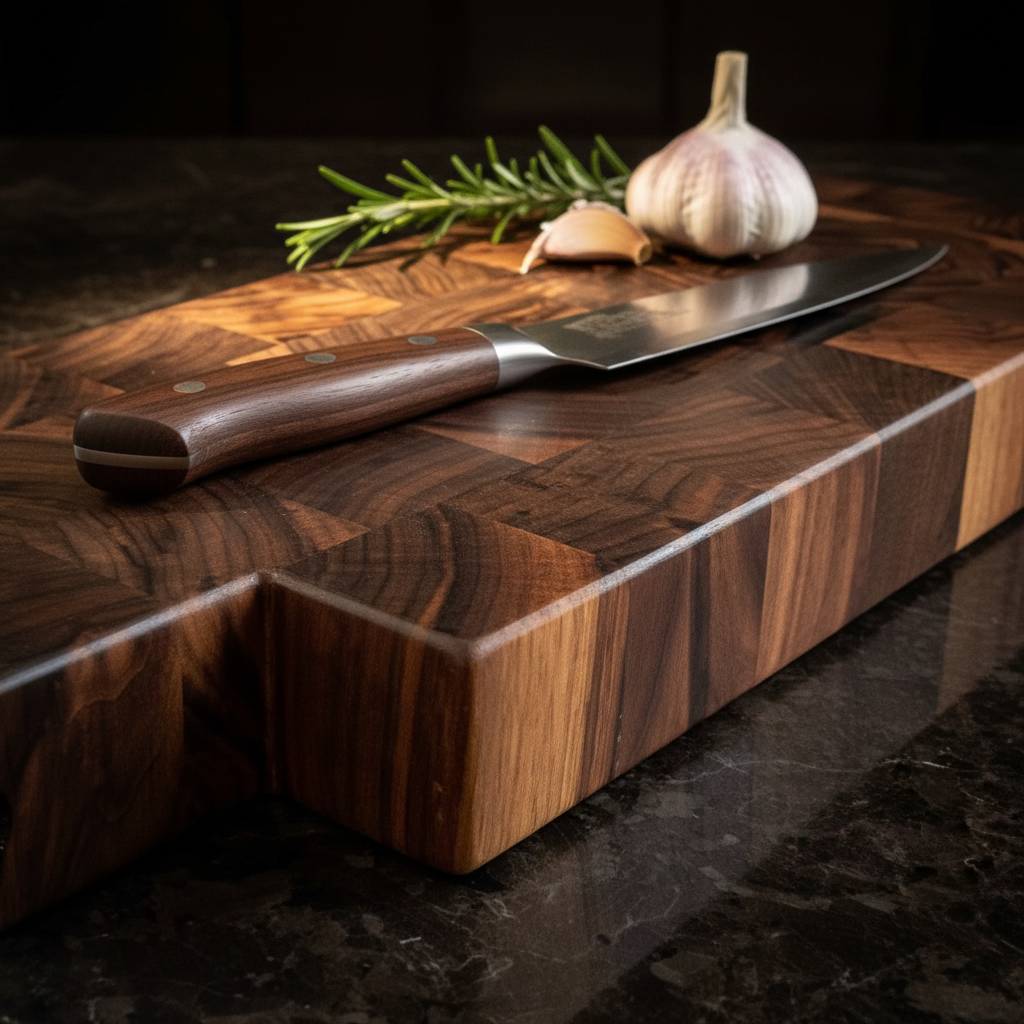 Walnut End Grain Low Angle Lifestyle